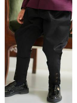 TIBER TABER - Boys Black Cotton Solid/Plain Pant