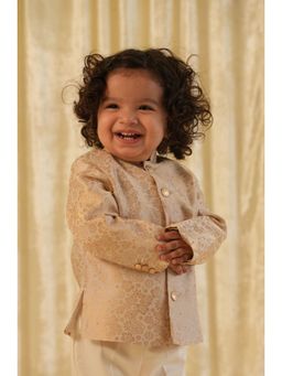 TIBER TABER - Boys Cream Bandhgala with Pants Fabric