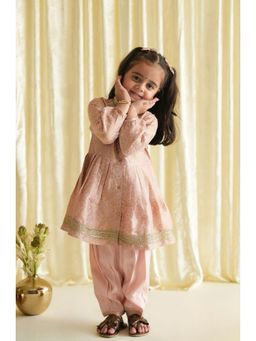 TIBER TABER - Pink Brocade Angrakha and Salwar