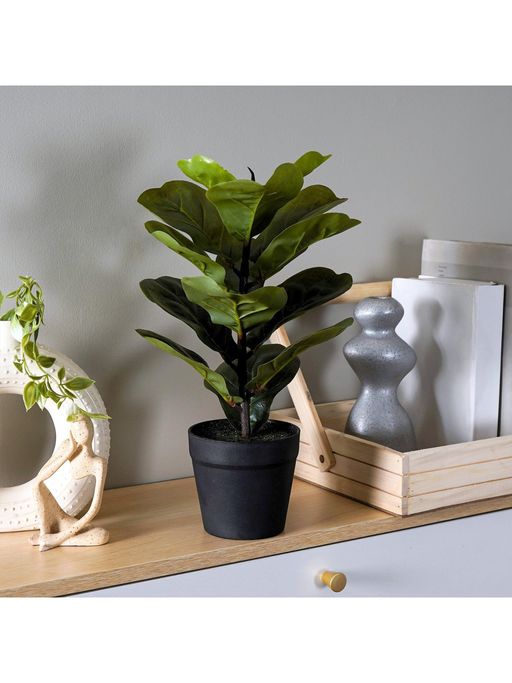 The Artment Fiddleleaf Artificial Table Plant with Pot (H-37 Cm)