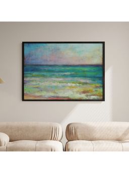 ARTCREST - Waitingforsunset Large Painting Black Box Framed Canvas Wall Art Painting