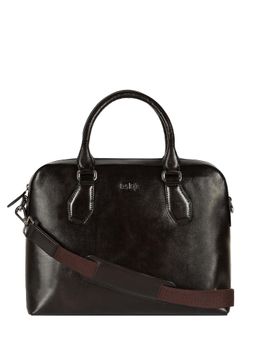 Eske - Brown David Genuine Leather 15 Inch Laptop Bag With Detachable Strap