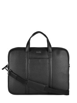 Eske - Black Gabriel Vegan Leather 15 Inch Laptop Bag With Detachable Strap