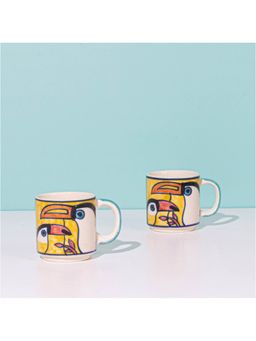 Amalfiee Ceramics - Handmade And Handpainted Tropical Bay Small Mug Set Of 6 Pcs