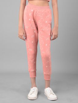 CRIMSOUNE CLUB - Girls Peach Printed Joggers