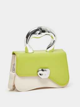 Styli - Women Metal Structured Handle Sling Bag