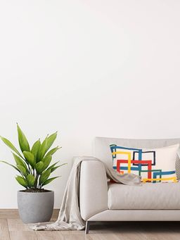 Sivya by Home - Square Cushion Cover Printed And Embroidered Rectangular MultiColour Pack Of 1