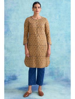 Folksong - Brown Handblock Print Cotton Kurta