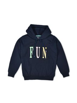 FUNKRAFTS - Navy Blue Typographic Printed Sweatshirt Hoodie