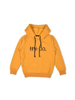 FUNKRAFTS - Mustard Typographic Printed Sweatshirt Hoodie