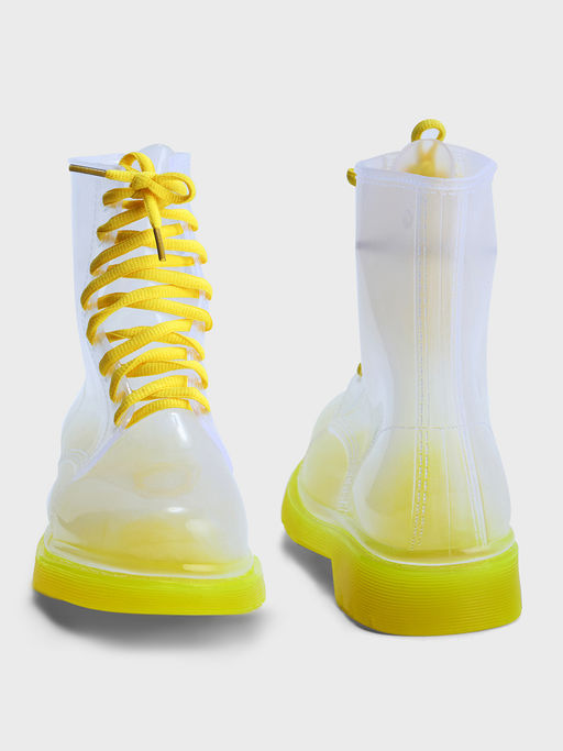 Buy MIXT by Nykaa Fashion Transparent Yellow Lace Up Round Toe