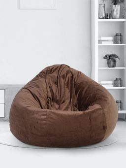 Eyda - Velvet Dark Brown Color Bean Bag Cover without Beans - 2XL