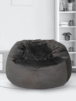 Eyda - Grey Velvet Bean Bag Cover without Beans - 2XL