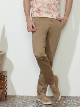 Crocodile - Solid Khaki Casual Trouser