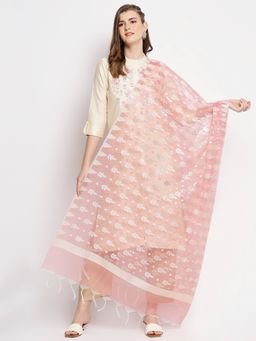 Dupatta Bazaar - Womens Zari Woven Gajari Banarasi Dupatta