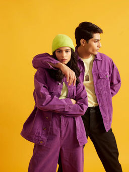 The Clothing Factory - Purple Unisex Twill Overshirt