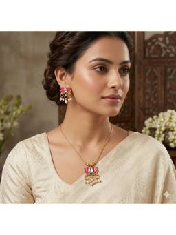 Zoey - White Kundan Lotus Jewellery Set for Women