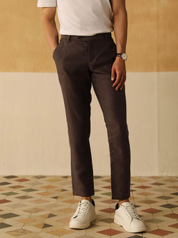 Andamen - Regular Fit Men Brown Solid Extended Pant
