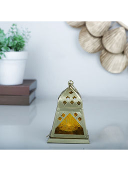 HomeTown - Metal Lantern in Amber Colour
