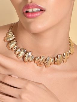 ToniQ - Gold Statement Choker Necklace