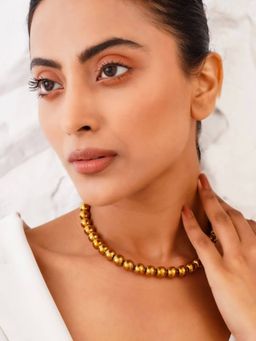 Kastiya Jewels - Natural Hematite Necklace Gold