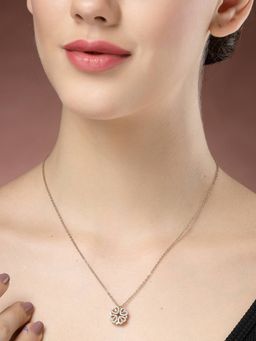 NVR - Women Rose Gold Heart Shape American Diamond Metal Chain