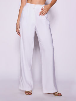 TALLY WEiJL - White Pleated Straight Trousers