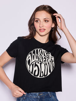 TALLY WEiJL - Black Printed Motif T-shirt