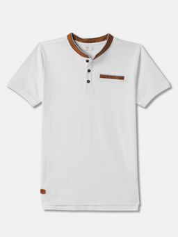 R&B - Boys White Solid Relaxed T-shirt