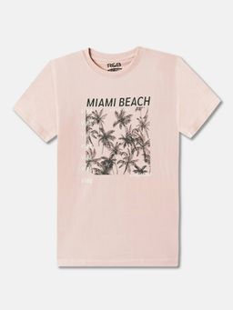R&B - Boys Pink Printed Relaxed T-shirt