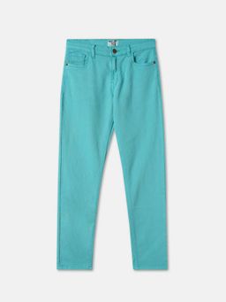 R&B - Boys Turquoise Solid Relaxed Jeans