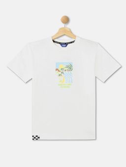 R&B - Boys Ivory Printed Relaxed T-shirt