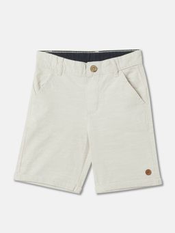 R&B - Boys Off White Plain Regular Shorts