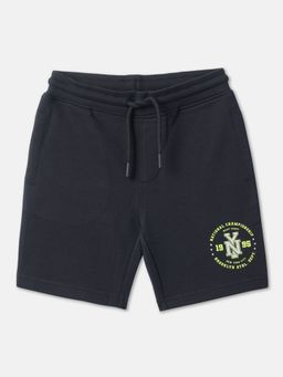 R&B - Boys Navy Blue Solid Regular Shorts