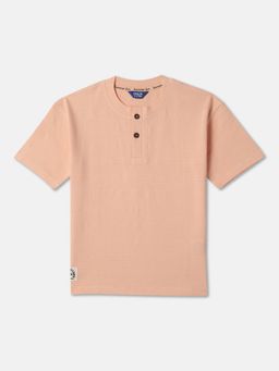 R&B - Boys Peach Textured (Dobby) Regular T-shirt