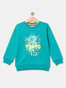 R&B - Boys Teal Graphic Regular Sweatshirts