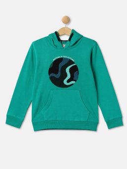 R&B - Boys Green Applique Regular Hoodie