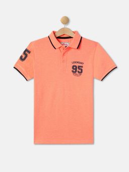 R&B - Boys Coral Soild Regular Polo T-shirt