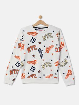 R&B - Boys White Conversational Novelty Regular Sweatshirts