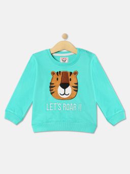 R&B - Boys Turquoise Embellished Regular Sweatshirts