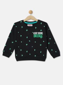 R&B - Boys Black Conversational Novelty Regular Sweatshirts
