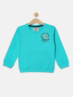 R&B - Boys Teal Printed Regular Sweatshirts