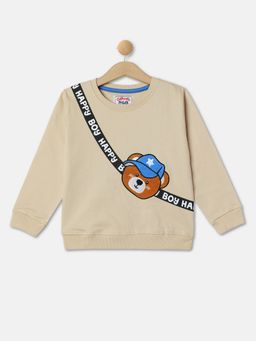 R&B - Boys Beige Applique Regular Sweatshirts