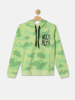 R&B - Boys Green Stripes Regular Hoodie