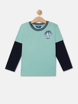 R&B - Boys Green Graphic Regular T-shirt