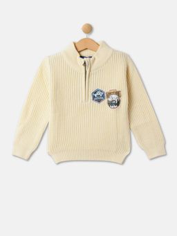 R&B - Boys Cream Applique Regular Sweater