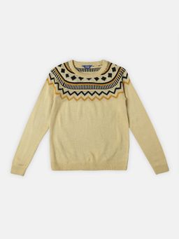 R&B - Boys Beige Jacquard Regular Sweatshirts