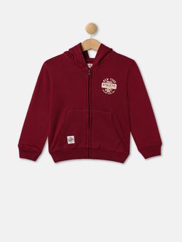 R&B - Boys Burgundy Graphic Regular Hoodie