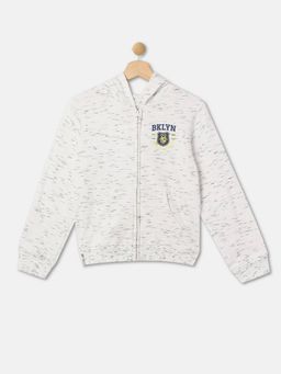 R&B - Boys White Melange Regular Hoodie