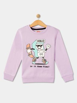 R&B - Boys Lavender Printed Regular Sweatshirts